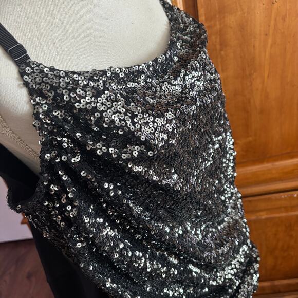 Lane Bryant sequin sleeveless evening blouse tank top black silver plus 22 NEW - Picture 8 of 16